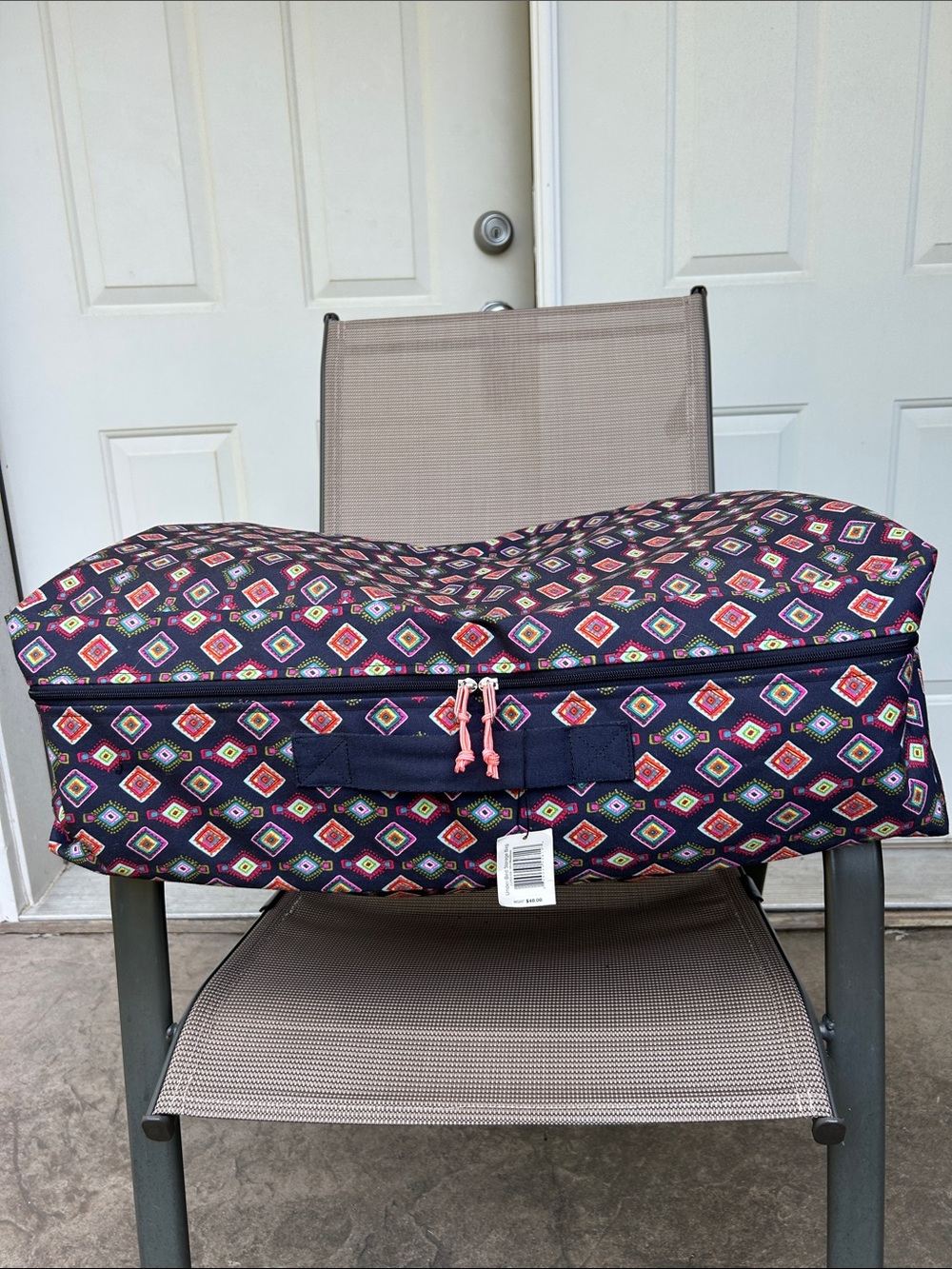 Vera Bradley Navy Under the Bed Storage with Pink and Multicolor Diamond Print